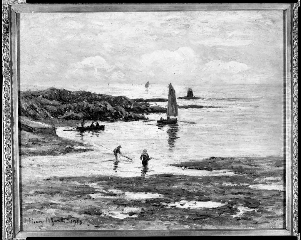 Shrimp Fishermen Oil Painting by Henry Moret