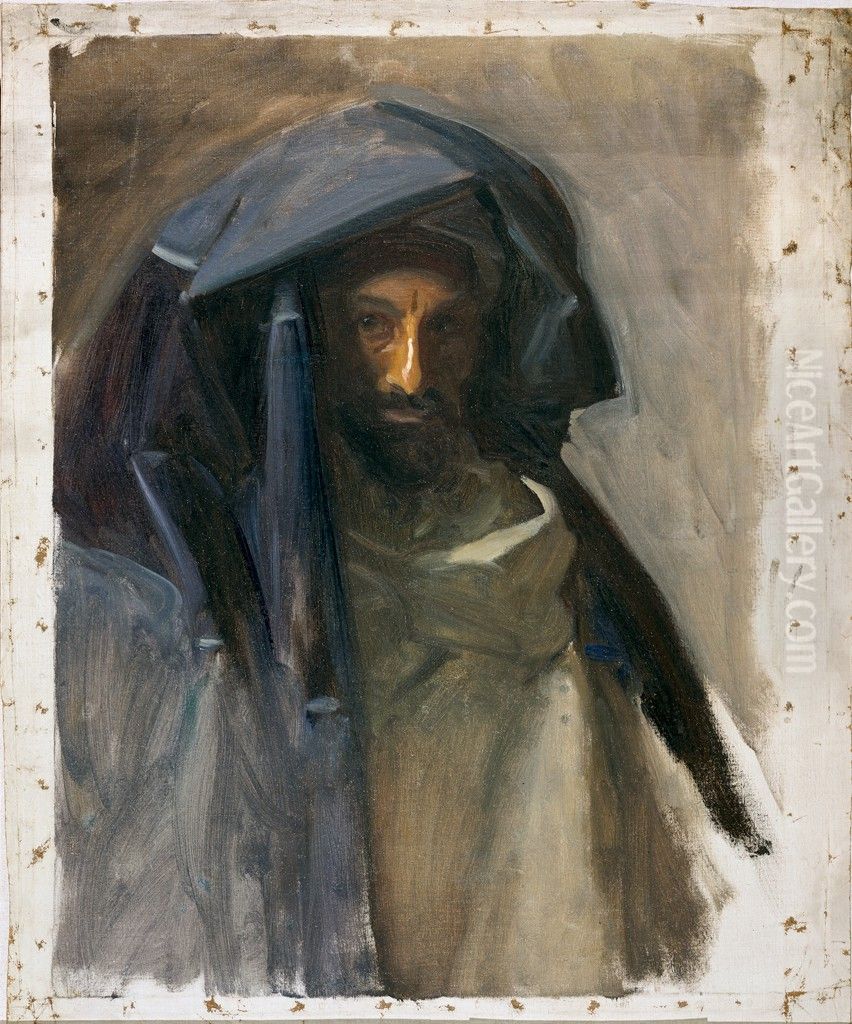 Man in a Blue Mantle Oil Painting by John Singer Sargent