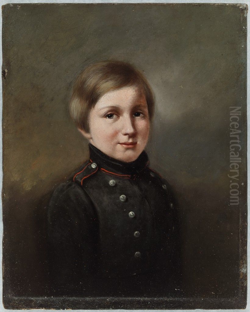 Portrait of a Boy Oil Painting by Walter Libbey