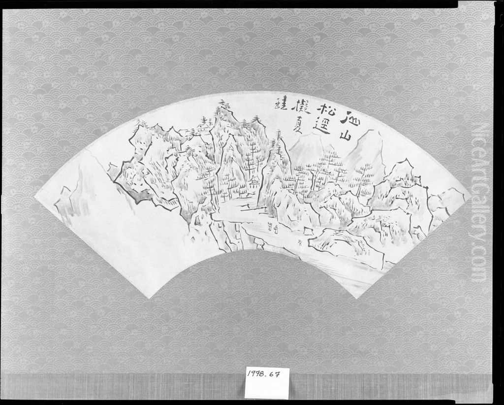 Path Among Pines in the Mountains of the Immortals (Senzan shokei) Oil Painting by Ike no Taiga