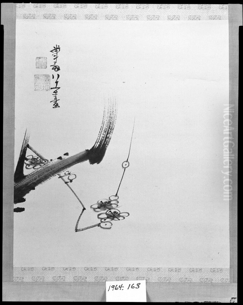 Plum Blossoms Oil Painting by Ito Jakuchu