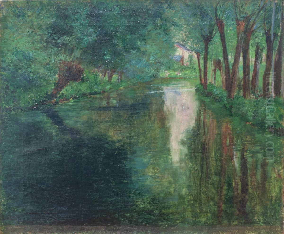 Wooded Stream Oil Painting by John Leslie Breck