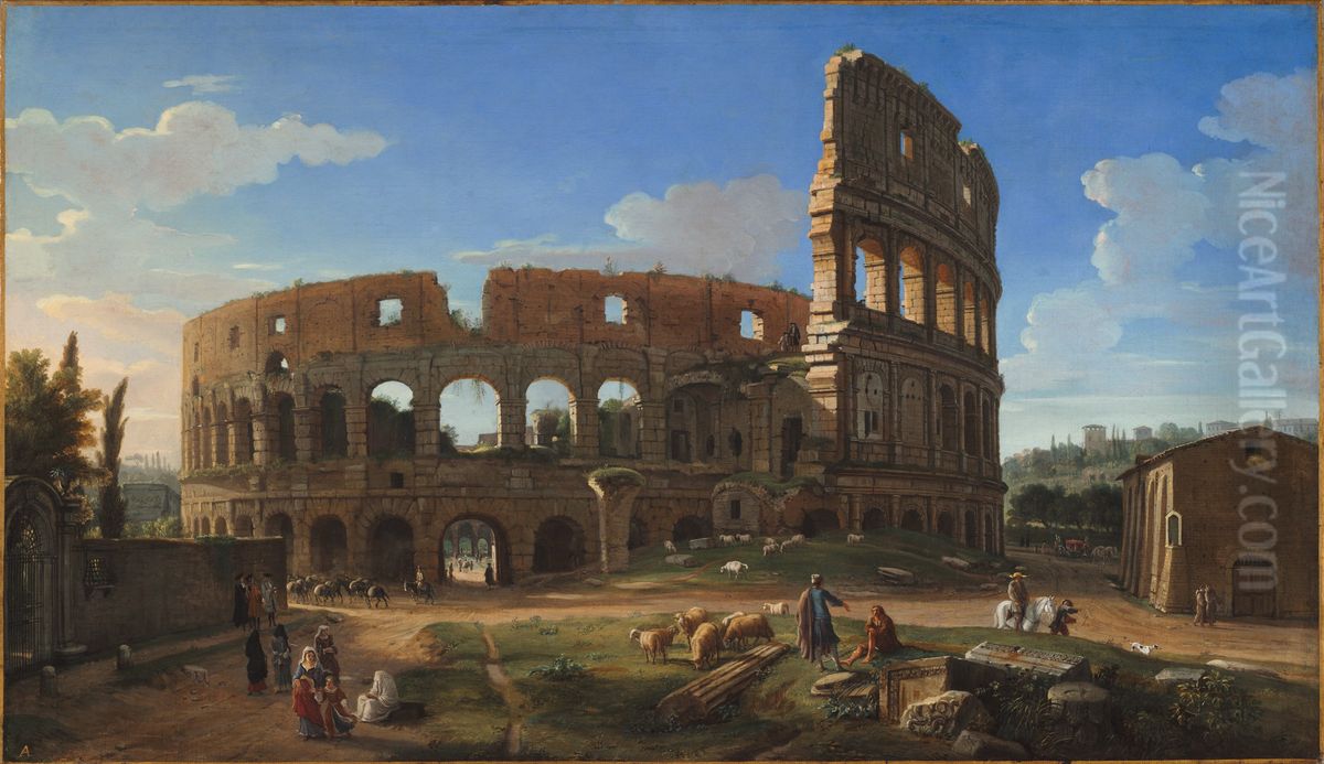 The Colosseum Seen from the Southeast Oil Painting by (circle of) Wittel, Gaspar van (Vanvitelli)