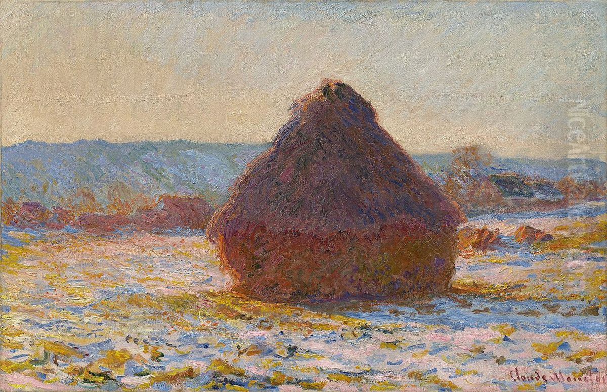 Verschneiter Getreideschober in der Sonne, 1891 Oil Painting by Claude Oscar Monet