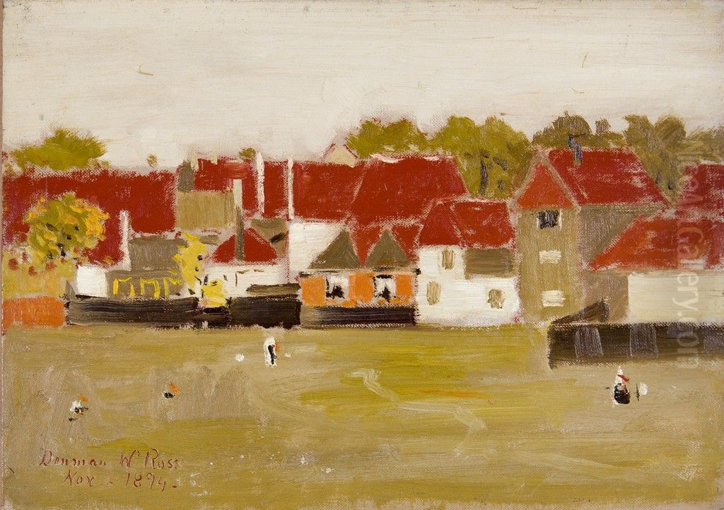 Landscape with Playing Field Oil Painting by Denman Ross