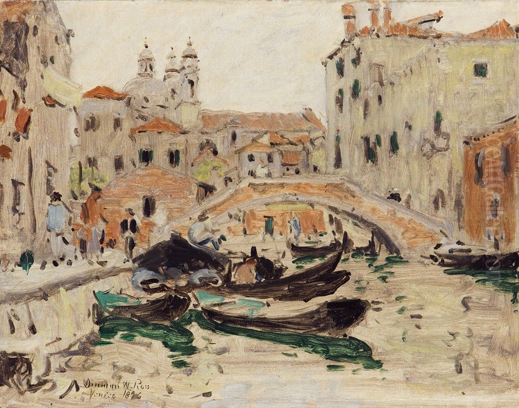 View of the Canal, Venice Oil Painting by Denman Ross