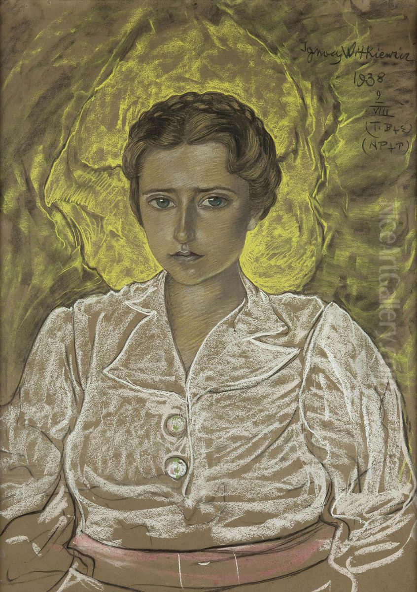 Portrait of a woman Oil Painting by Stanislaw Ignacy Witkiewicz (Witkacy)