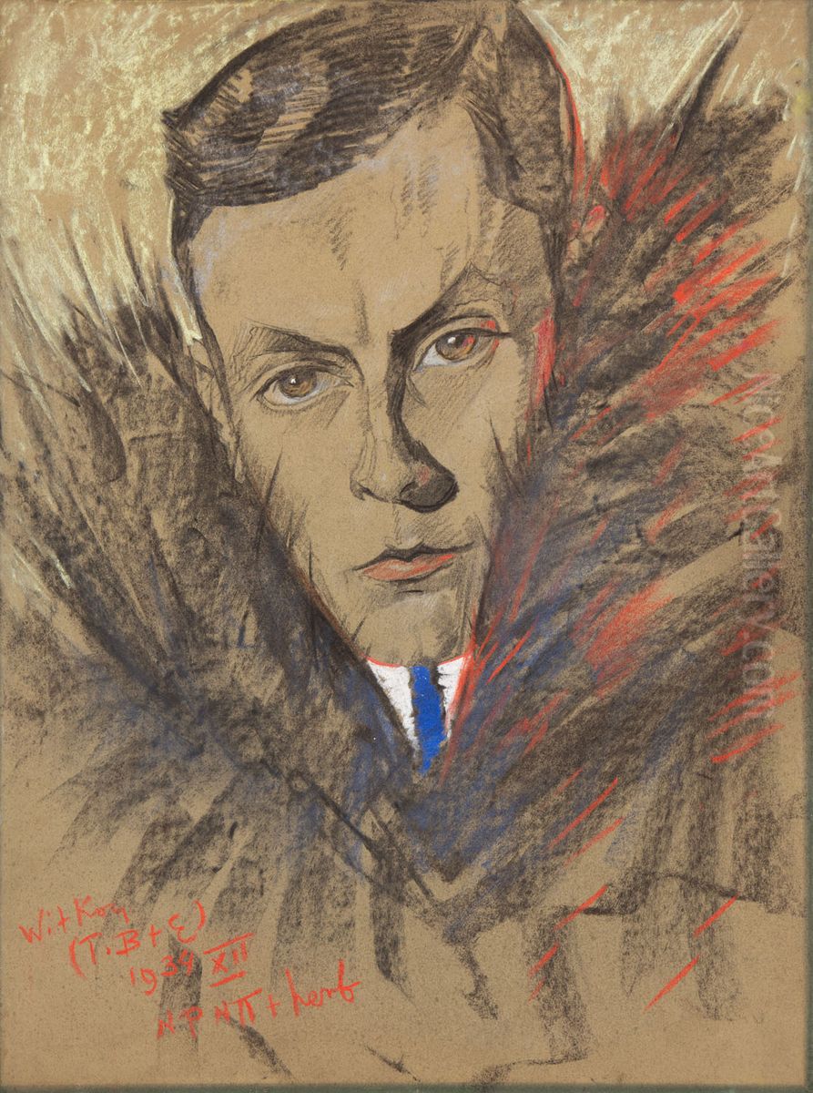 Portret Tadeusza Brezy Oil Painting by Stanislaw Ignacy Witkiewicz (Witkacy)