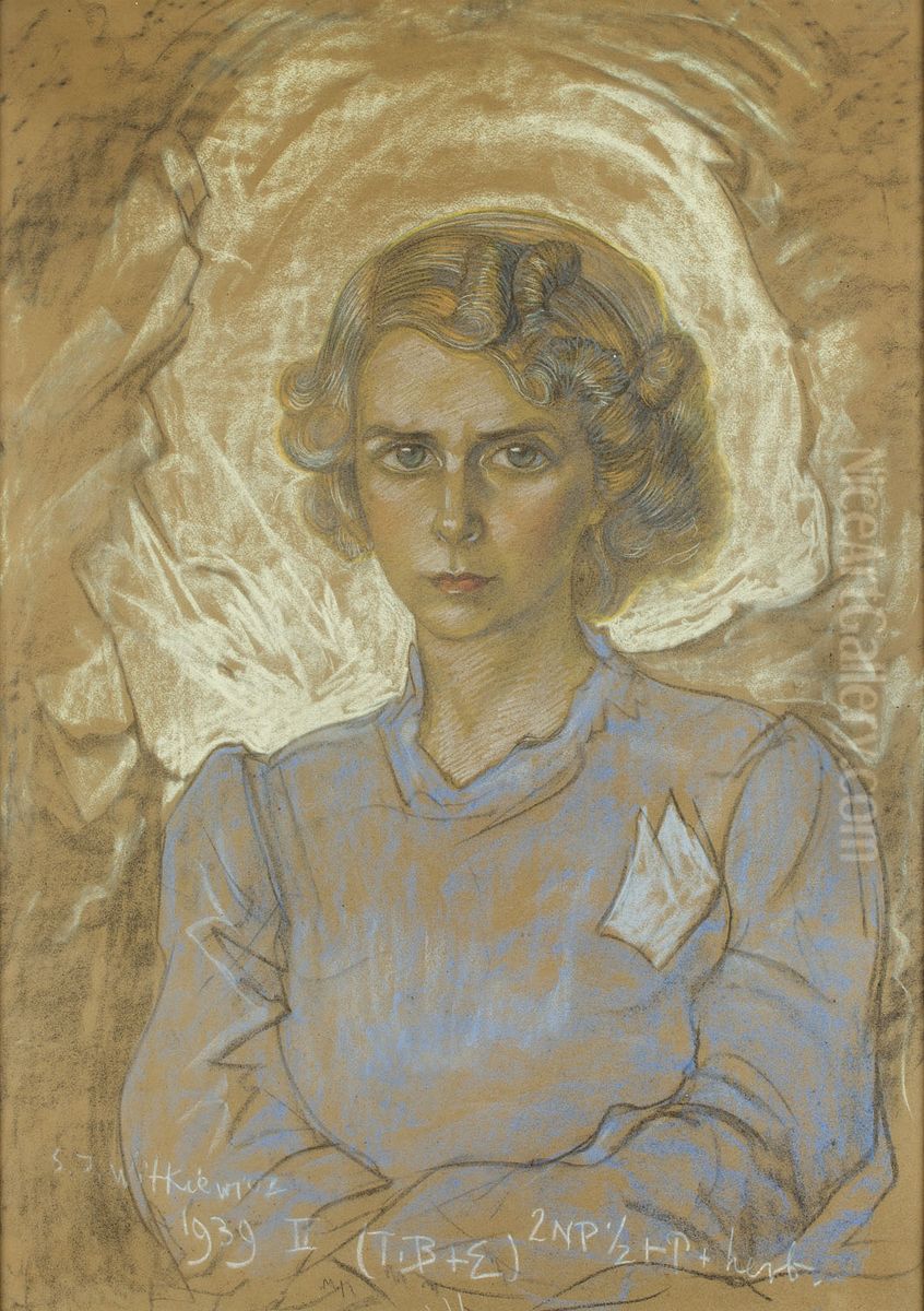 Portrait of Wanda Janiszowska-Groniowska Oil Painting by Stanislaw Ignacy Witkiewicz (Witkacy)