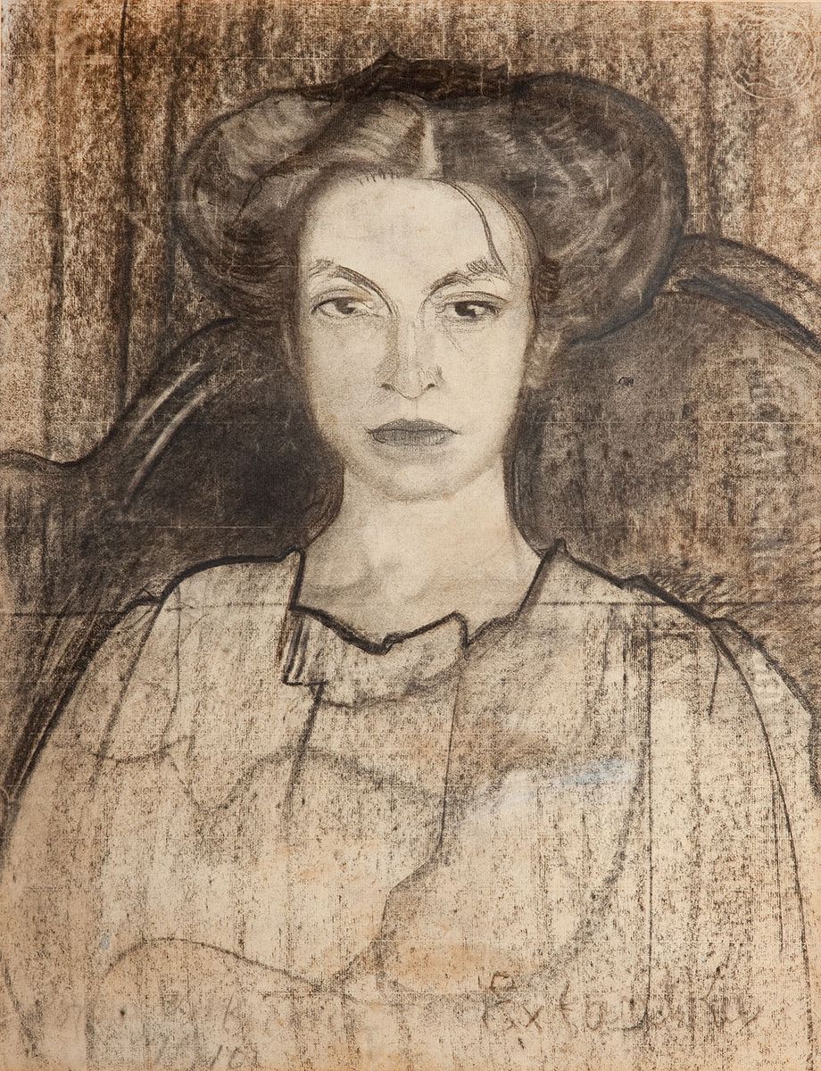 Portret Stefanii Jaworskiej z Klemensiewiczow Oil Painting by Stanislaw Ignacy Witkiewicz (Witkacy)