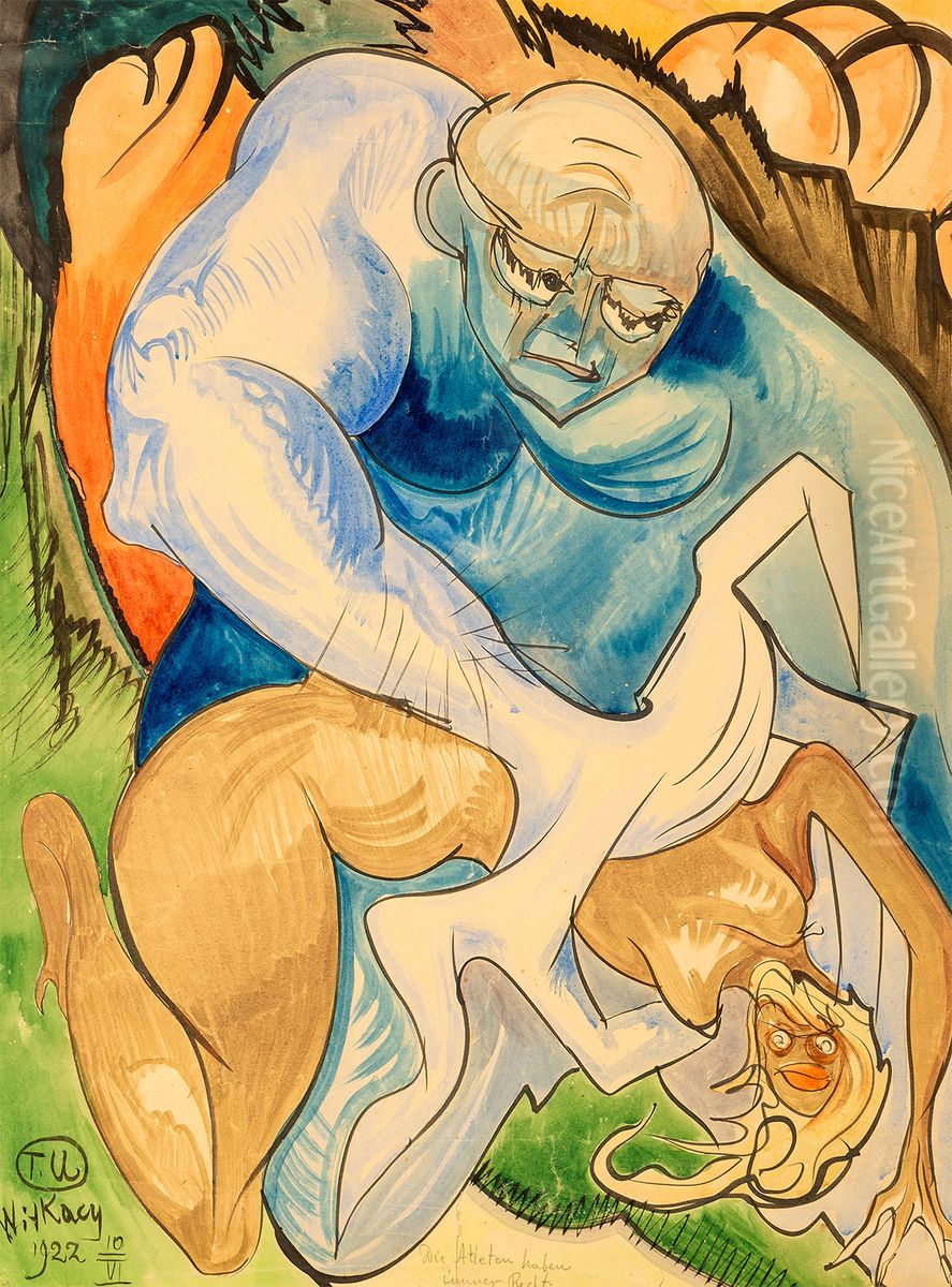 Die Atleten haben immer Recht Oil Painting by Stanislaw Ignacy Witkiewicz (Witkacy)