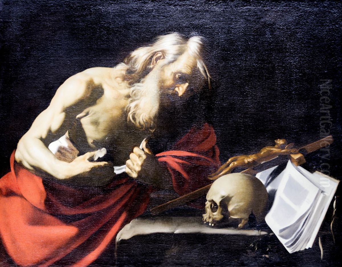 Saint Jerome. Oil Painting by Nicolas Regnier