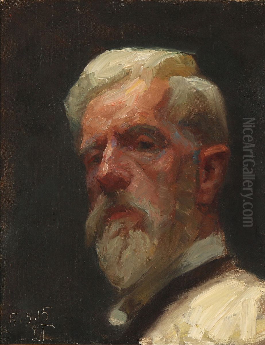 The artist's self-portrait Oil Painting by Laurits Tuxen