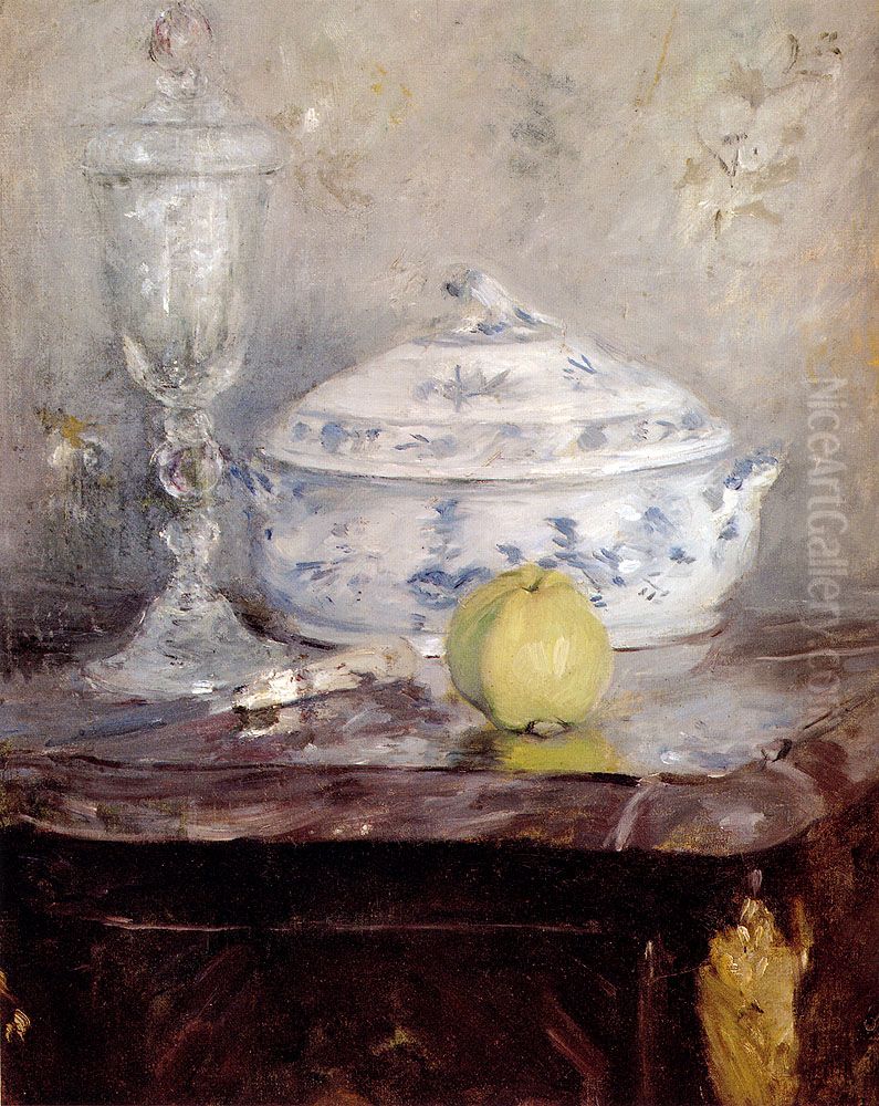 Soup Tureen and Apple Oil Painting by Berthe Morisot