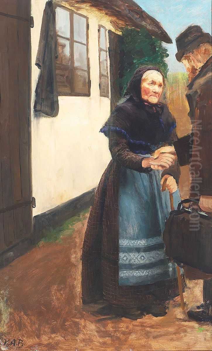 Sonnens hjemkomst. Studie. Oil Painting by H. A. Brendekilde