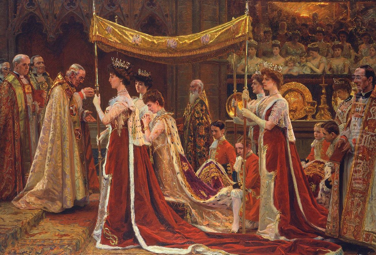 The Anointing of Queen Alexandra at the Coronation of King Edward VII Oil Painting by Laurits Tuxen