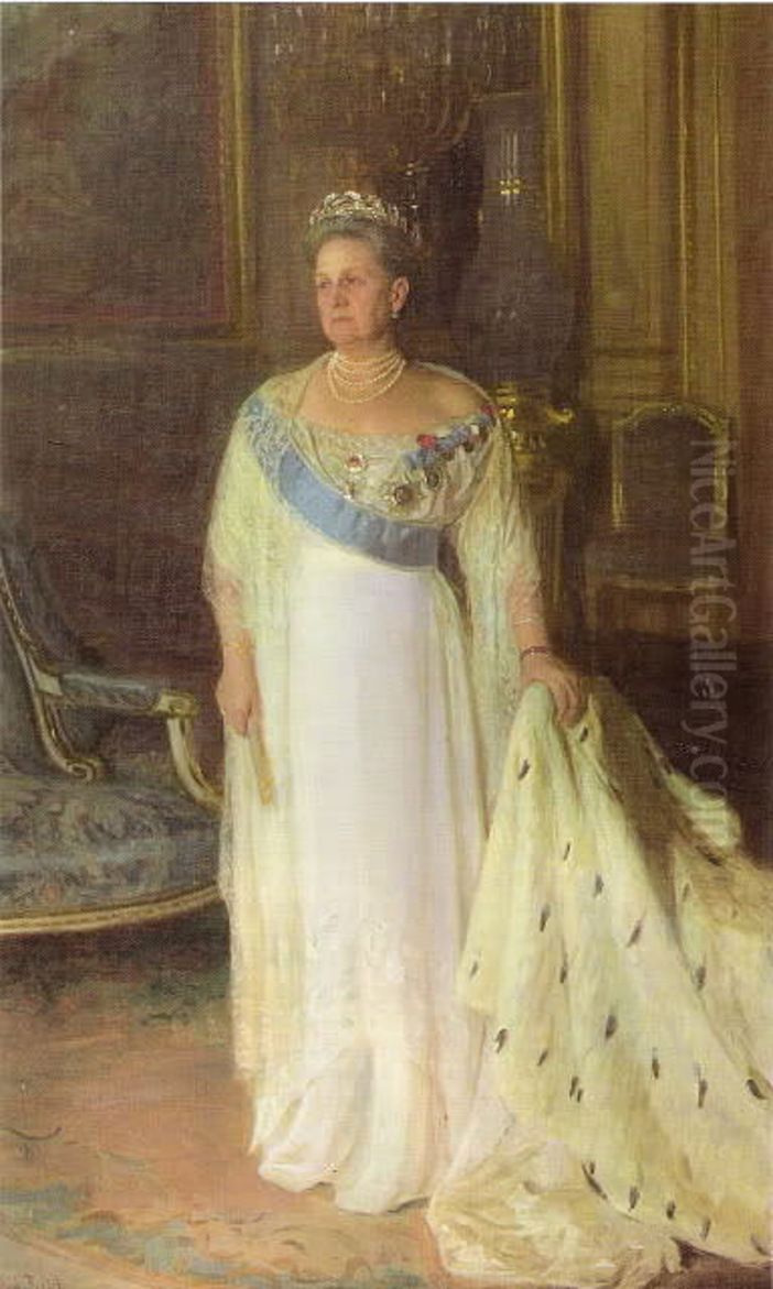 Dronning Olga af Graekenland Oil Painting by Laurits Tuxen