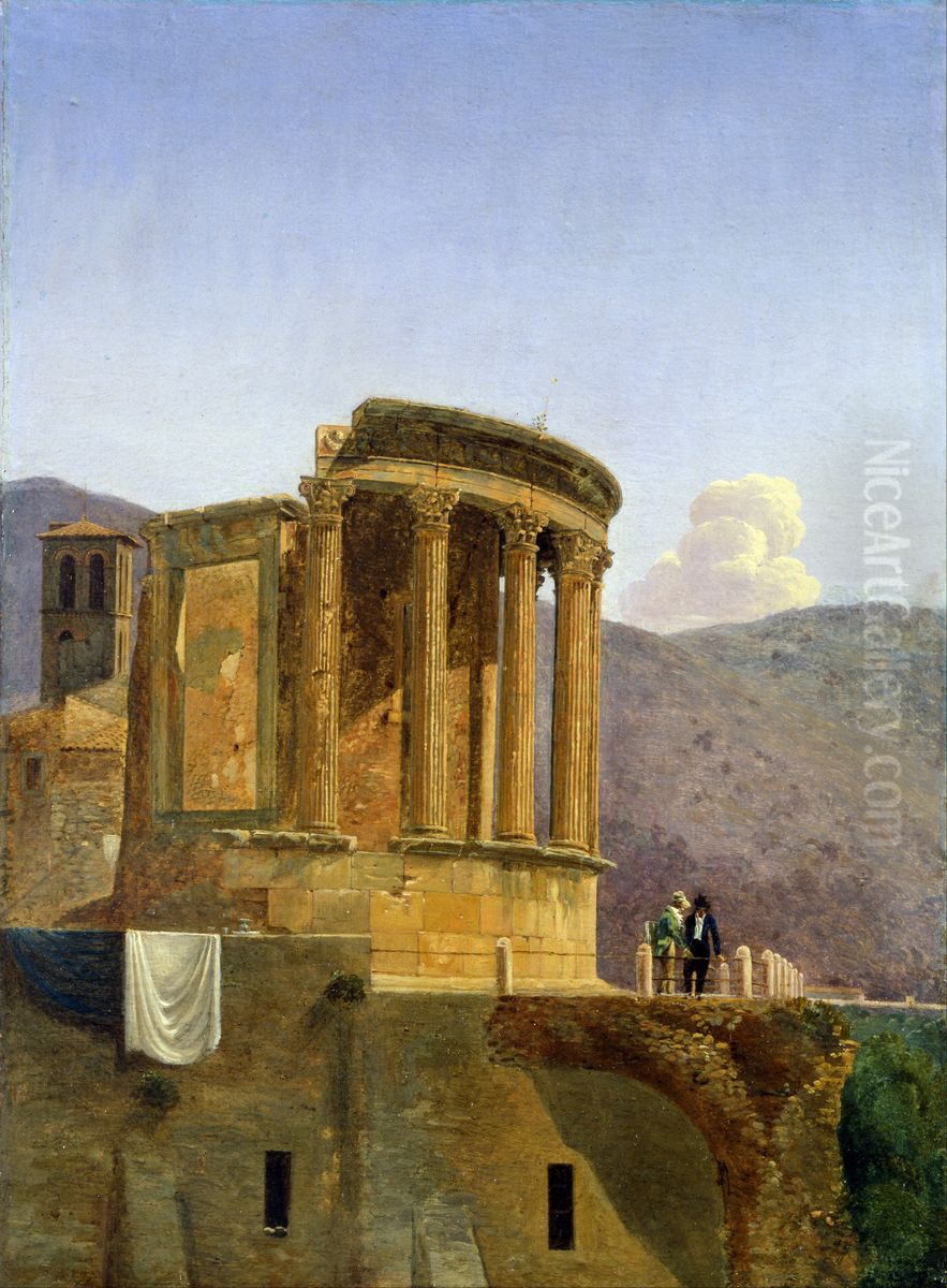 The Temple of Vesta at Tivoli Oil Painting by unknown