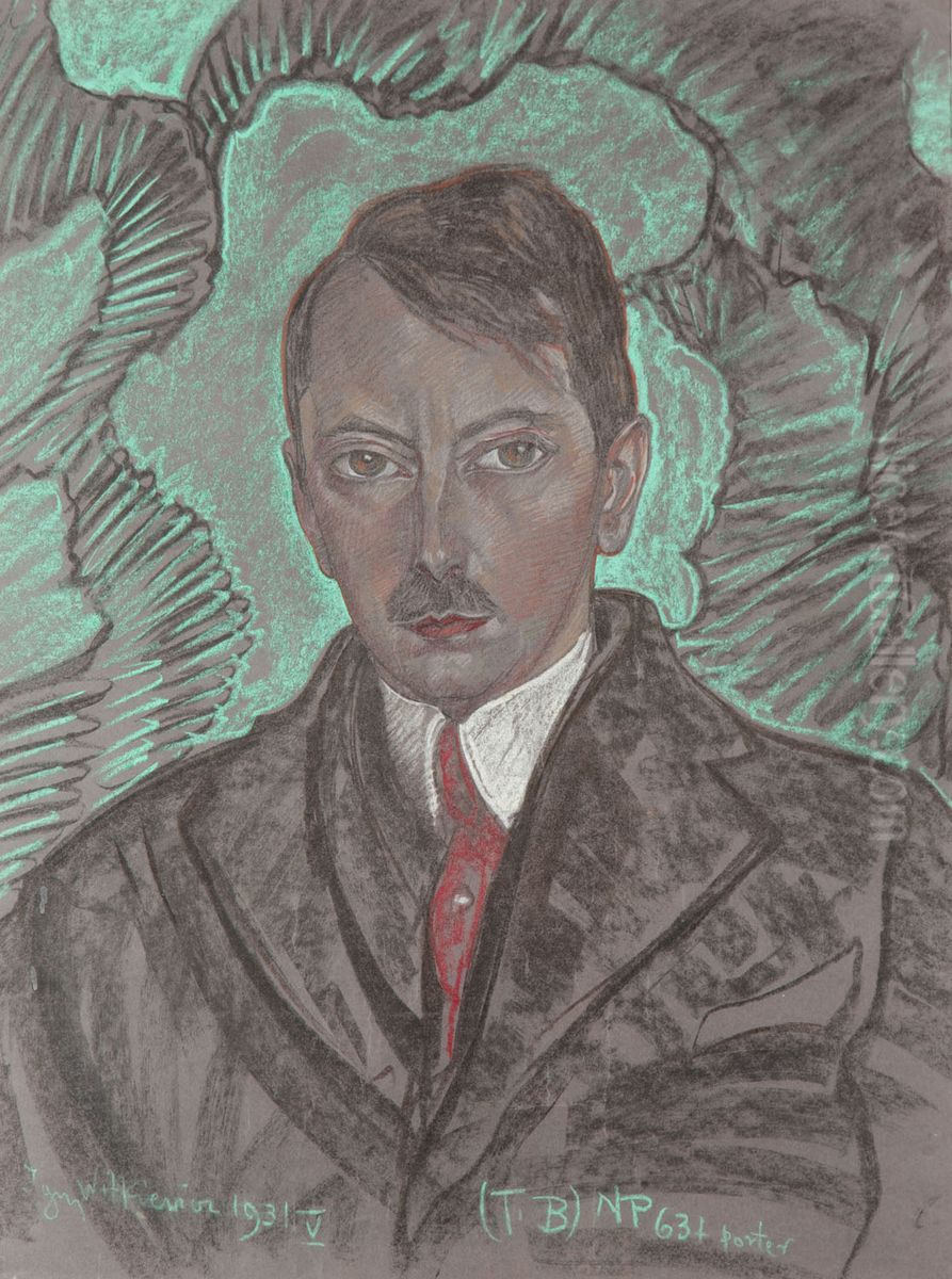 Portret Hermana Mangela (?) Oil Painting by Stanislaw Ignacy Witkiewicz (Witkacy)