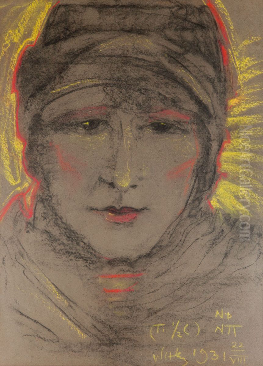 Portret Janiny Turowskiej Oil Painting by Stanislaw Ignacy Witkiewicz (Witkacy)