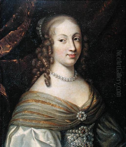 Portrait d'Anne Genevieve de Bourbon, duchesse de Longueville Oil Painting by Henri Beaubrun the younger