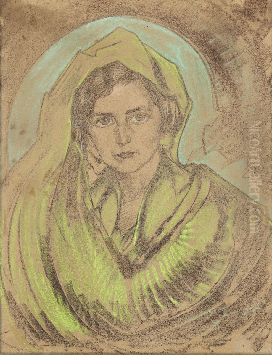 Portrait of Gertruda Jastrzebska Oil Painting by Stanislaw Ignacy Witkiewicz (Witkacy)