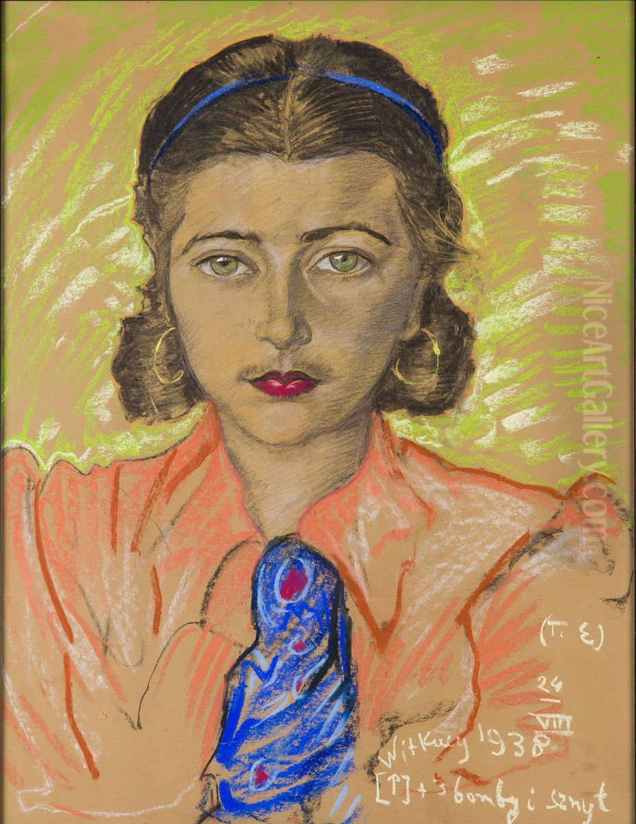 Portret Bogumily Trzaskowskiej Oil Painting by Stanislaw Ignacy Witkiewicz (Witkacy)
