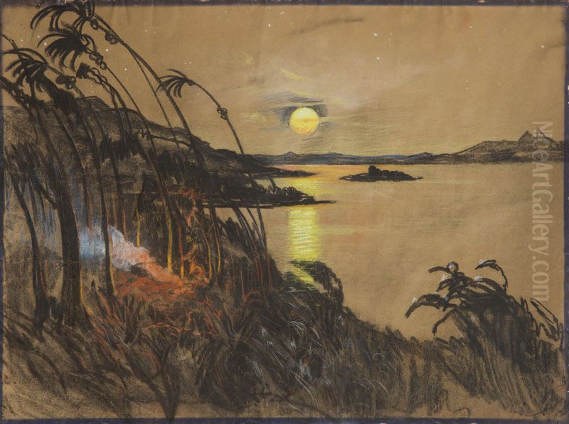 Pejzaz australijski Oil Painting by Stanislaw Ignacy Witkiewicz (Witkacy)