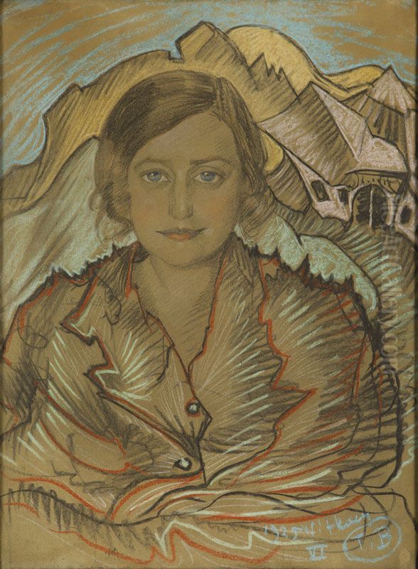 Portrait of Zofia Krzeptowska Oil Painting by Stanislaw Ignacy Witkiewicz (Witkacy)