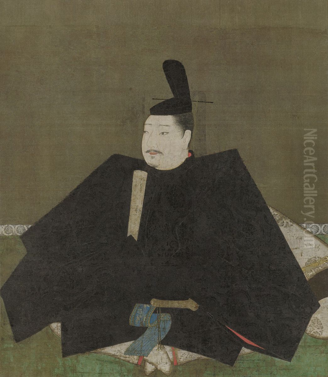 Portrait supposed to be of Fujiwara no Mitsuyoshi Oil Painting by unknown