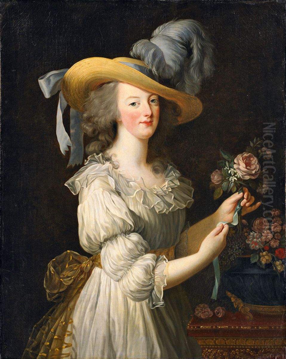 Portrat von Marie Antoinette im Musselinkleid Oil Painting by Elisabeth Louise Vigee Le Brun