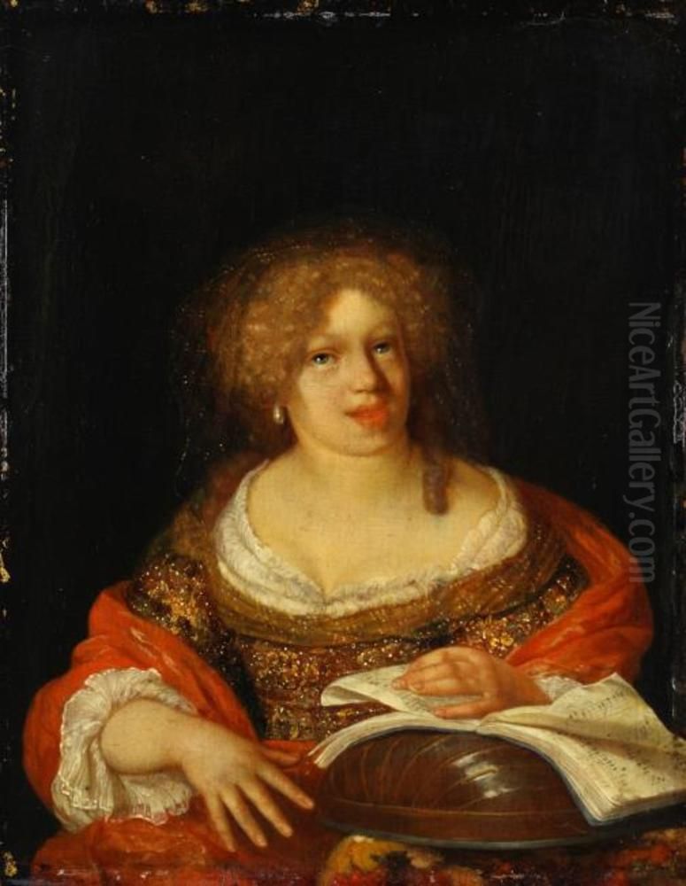 Portrait of a singing young woman Oil Painting by Adriaen Van Der Werff