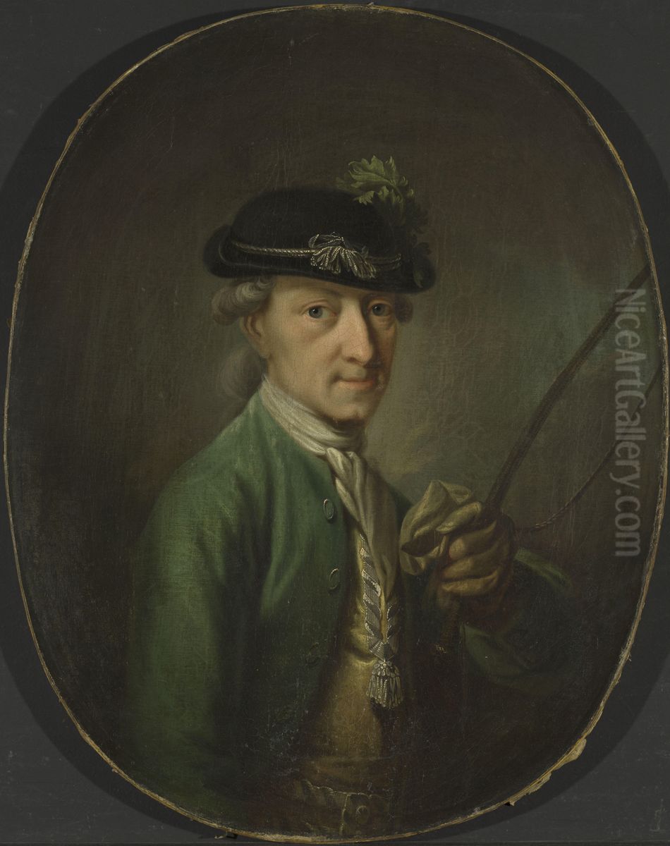 Mann i jegerdrakt Oil Painting by Christian August Lorentzen