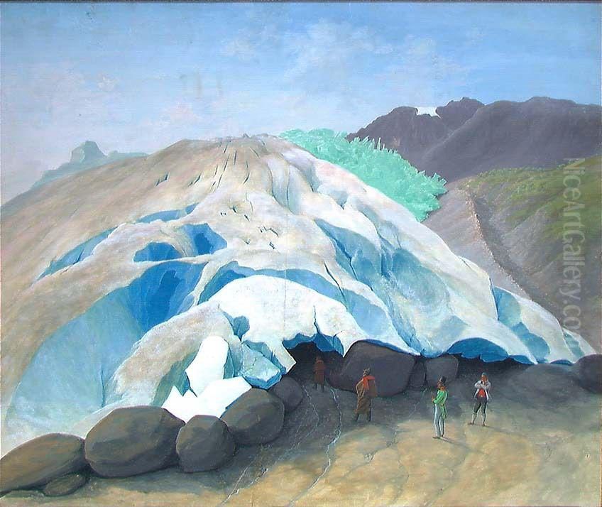 The Glacier Tverrbreen in Jostedal Oil Painting by Johannes Flintoe