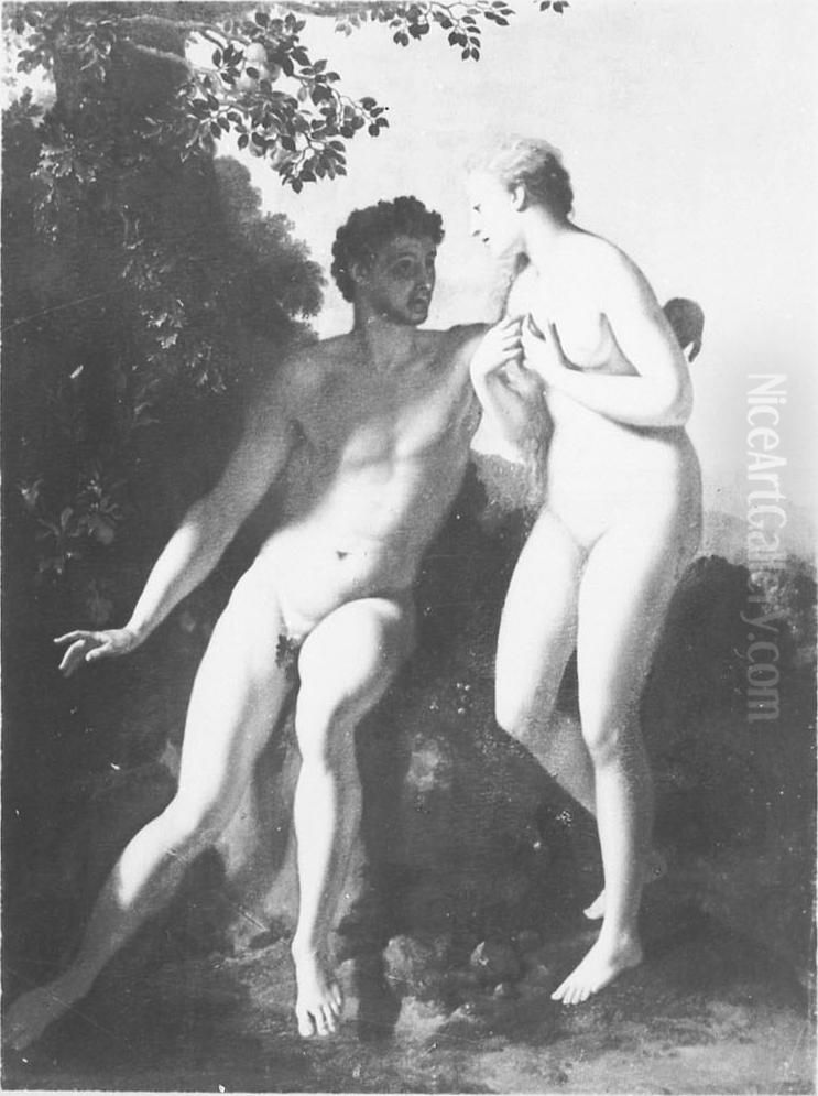 Adam and Eve Oil Painting by Adriaen Van Der Werff