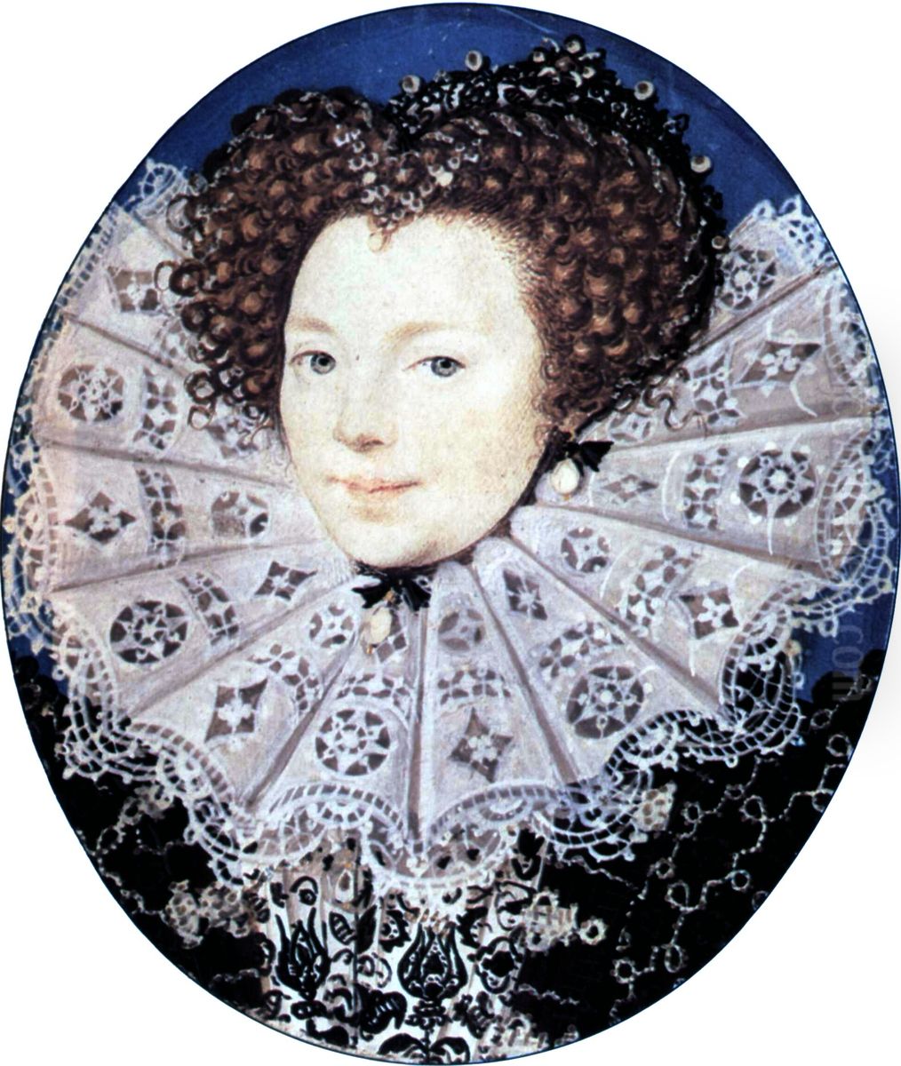 Portrait of an unknown lady Oil Painting by Nicholas Hilliard