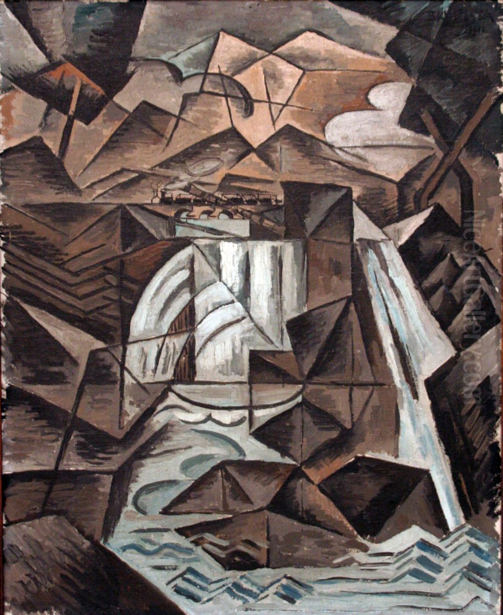 Vodopad v Alpach Oil Painting by Bohumil Kubista