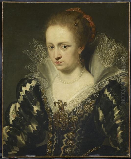 Portrait de Jacqueline van Caestre, epouse de  Cordes Oil Painting by Sir Anthony Van Dyck