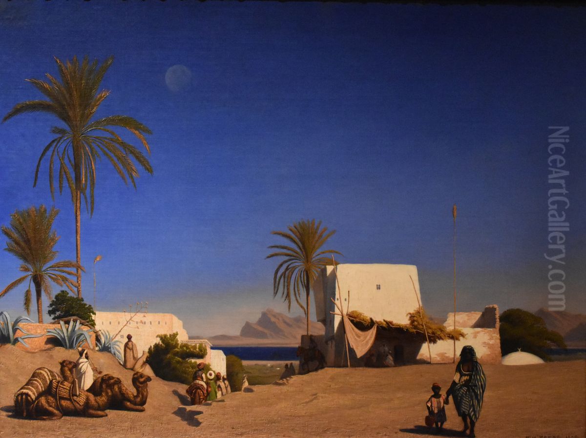 Charles-Theodore Frere - Paysage d'Algerie Oil Painting by Theodore Frere