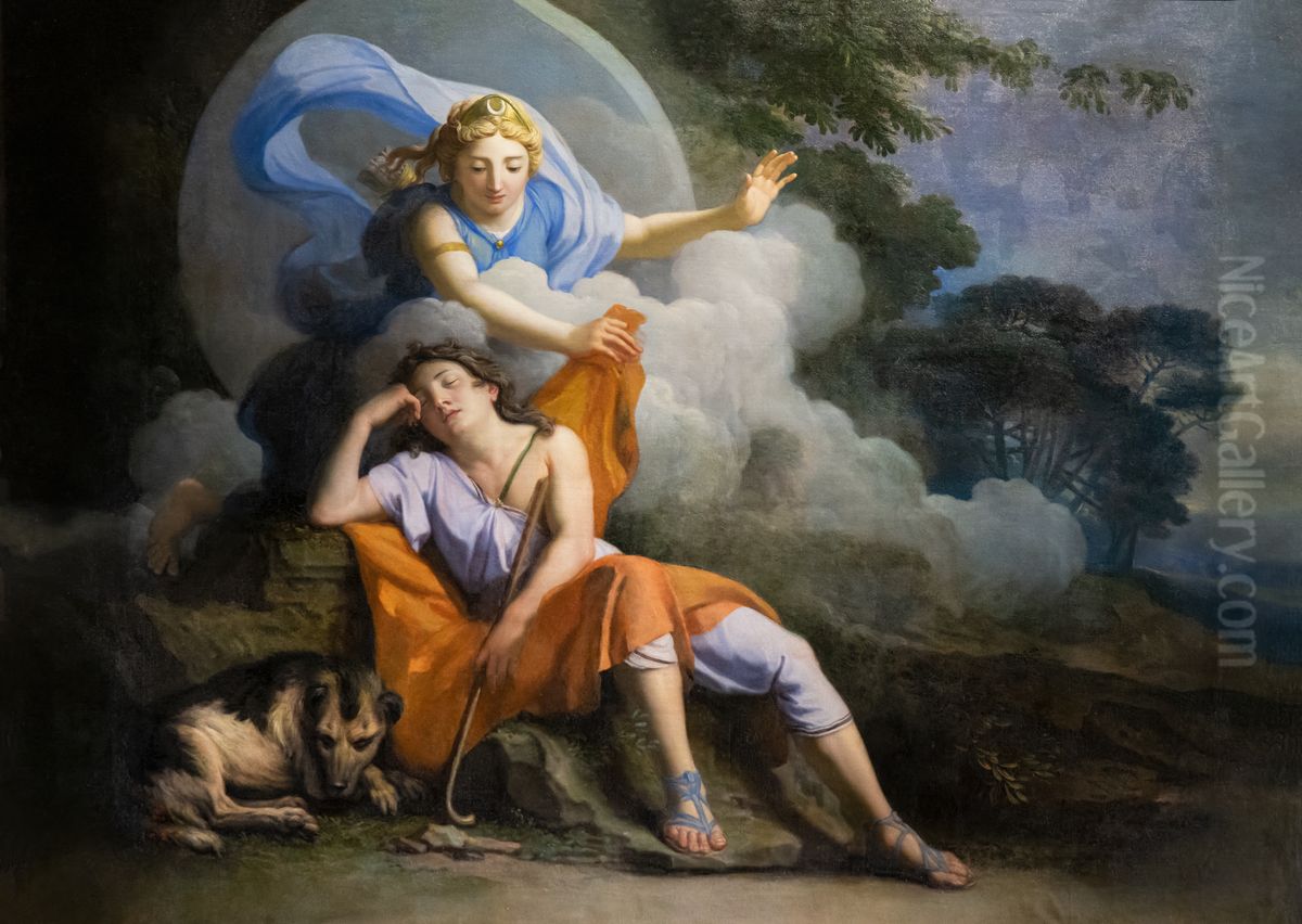 Diane et Endymion Oil Painting by Rene-Antoine Houasse