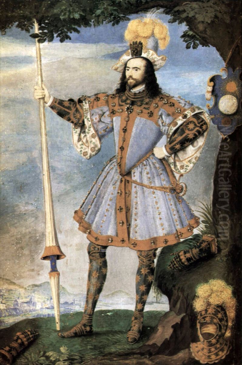 George Clifford, 3rd Earl of Cumberland,1558-1605 Oil Painting by Nicholas Hilliard