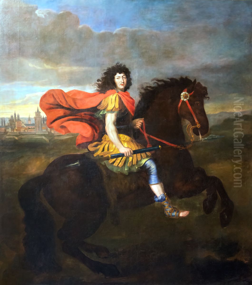 Louis XIV au siege de Maastricht Oil Painting by Pierre Mignard I