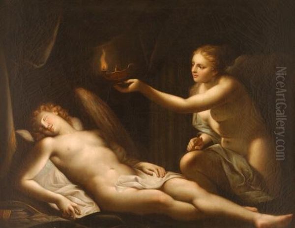 Psiquis y Cupido Oil Painting by Victoria Martin de Campo