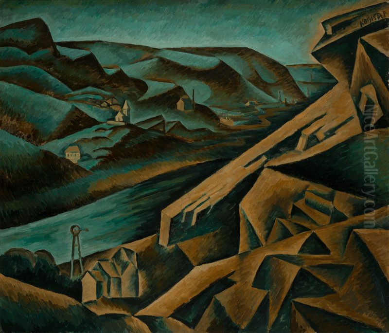 Lom v Braniku Oil Painting by Bohumil Kubista