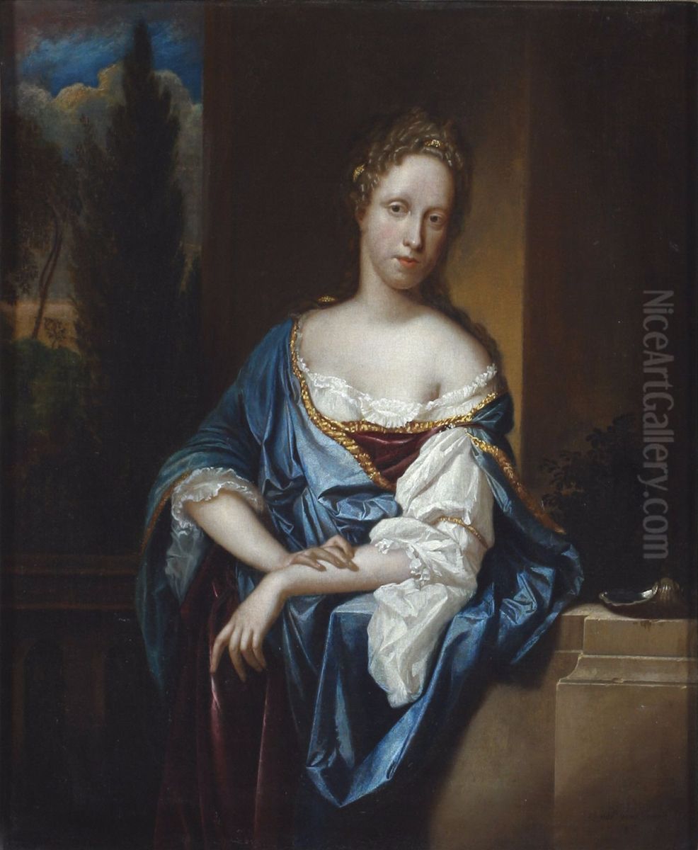 Hedwig Elisabeth (1673 - 1722), Pfalzgrafin bei Rhein zu Neuburg, Prinzessin von Polen Oil Painting by Adriaen Van Der Werff