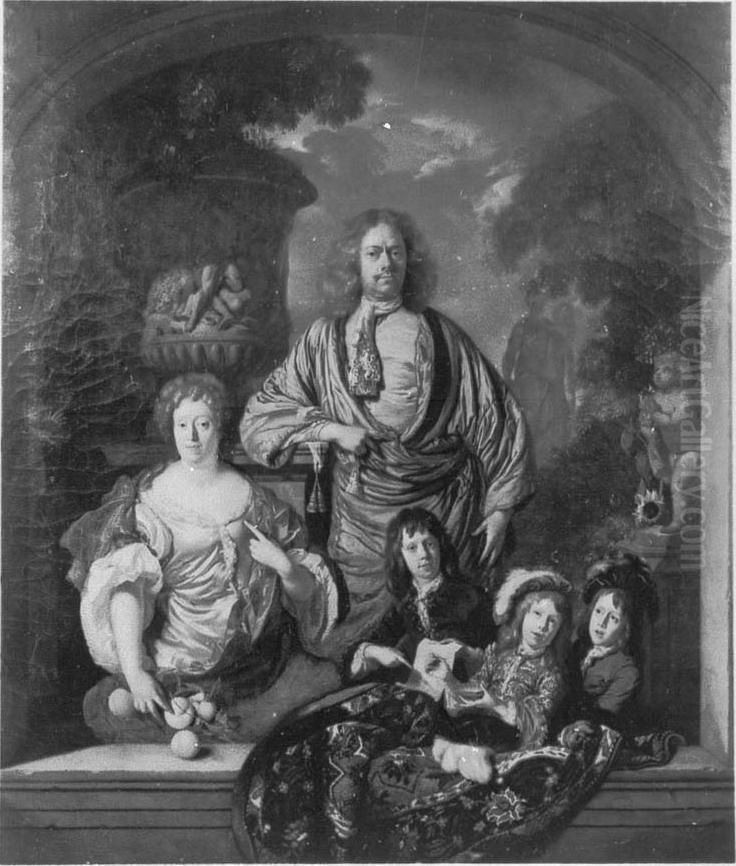A family portrait Oil Painting by Adriaen Van Der Werff