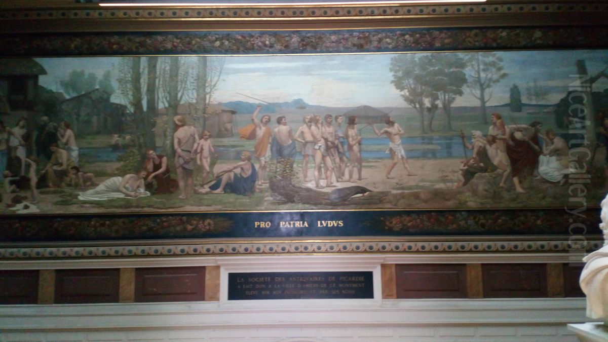 Pro Patria Ludus Oil Painting by Pierre Puvis de Chavannes