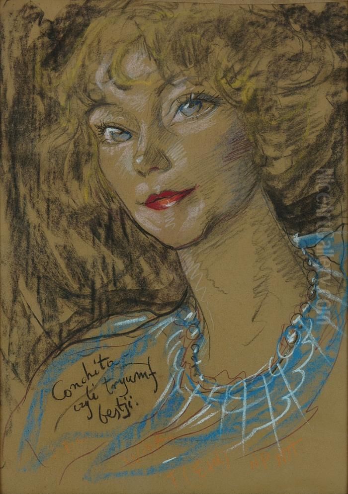 Portret Olgi Wojakowej Oil Painting by Stanislaw Ignacy Witkiewicz (Witkacy)