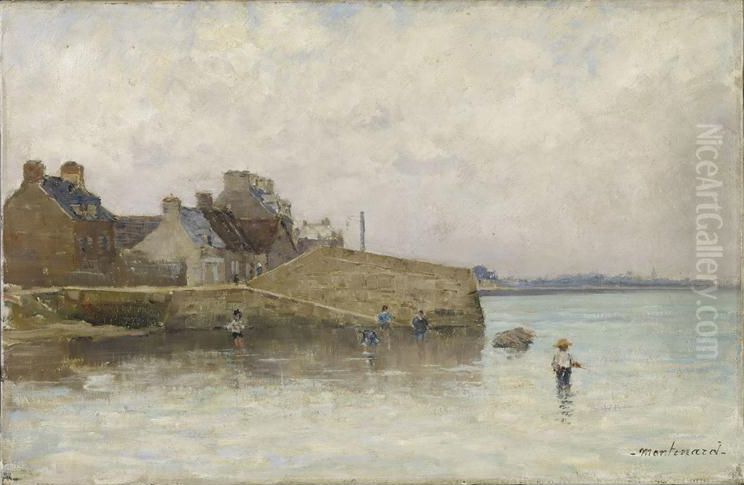 Vue de Saint-Waast-la-Hougue (Manche) Oil Painting by Frederic Montenard