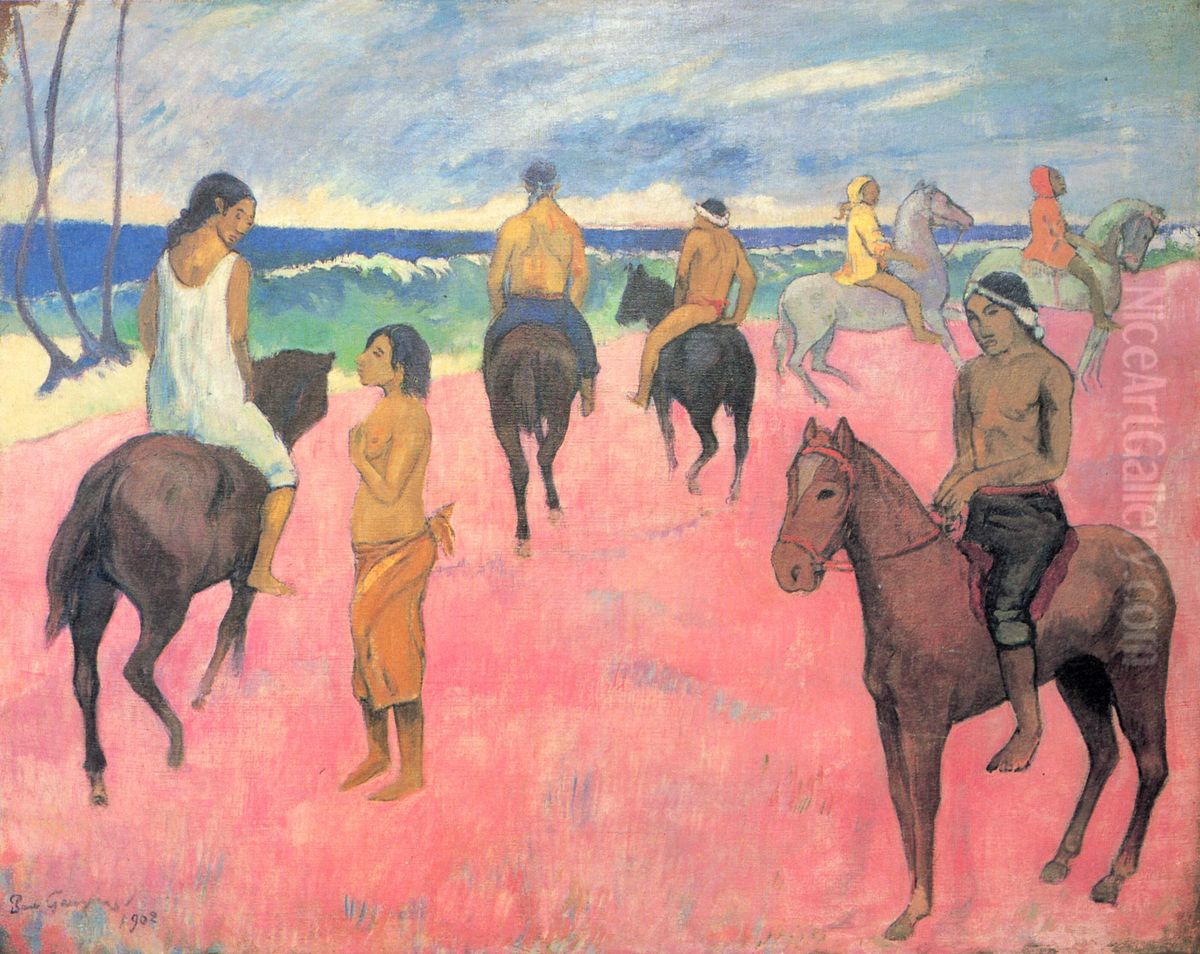 Riders on the Beach (II) Oil Painting by Paul Gauguin